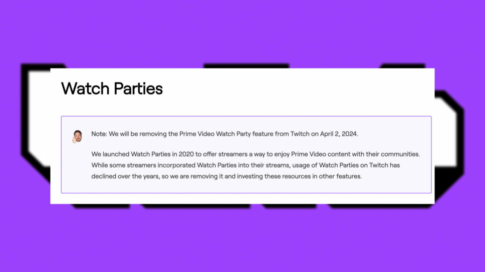 Twitch to remove Prime Video Watch Party feature cover image