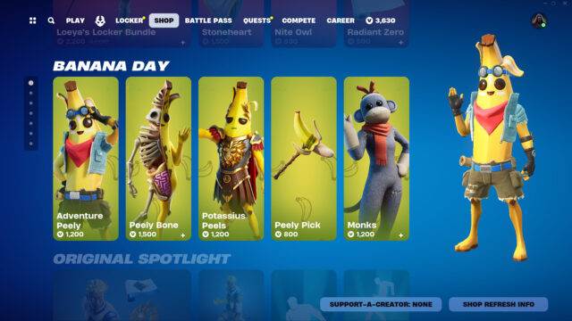 Fortnite celebrates National Banana Day with Peely skins preview image