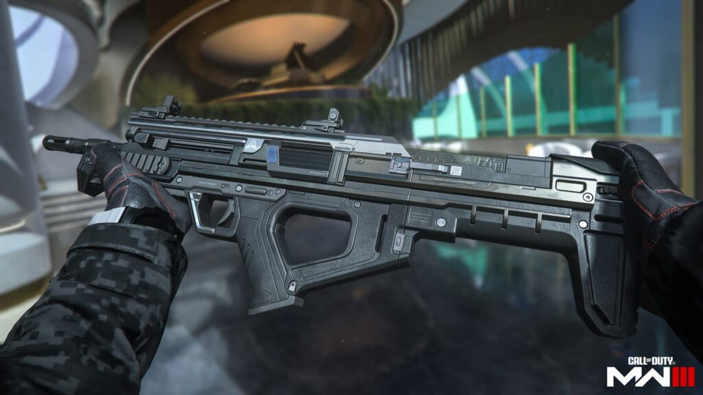 A player inspects the BAL-27 in Call of Duty, an AR that arrives with the MW3 Season 3 Reloaded update.