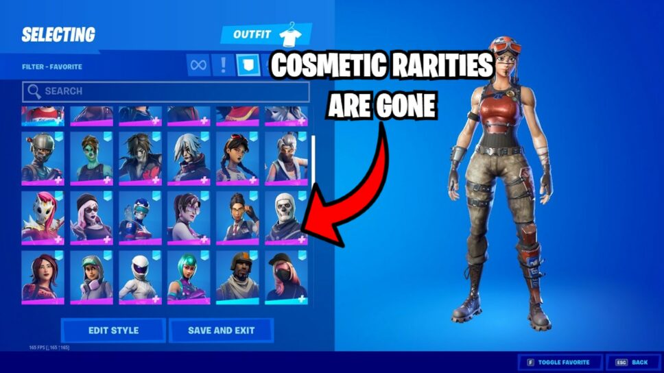 Cosmetic rarities in Fortnite are no more cover image
