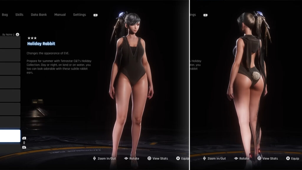 Holiday rabbit suit, also known as bunny suit, for EVE on Stellar Blade