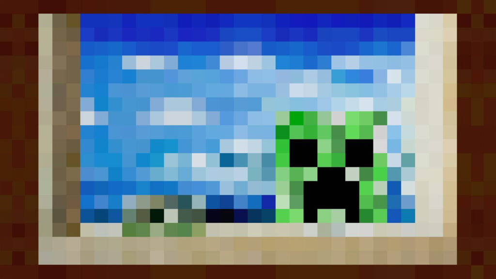 Screenshot of an alternate aspect ratio of the classic Creeper painting (Image via esports.gg)