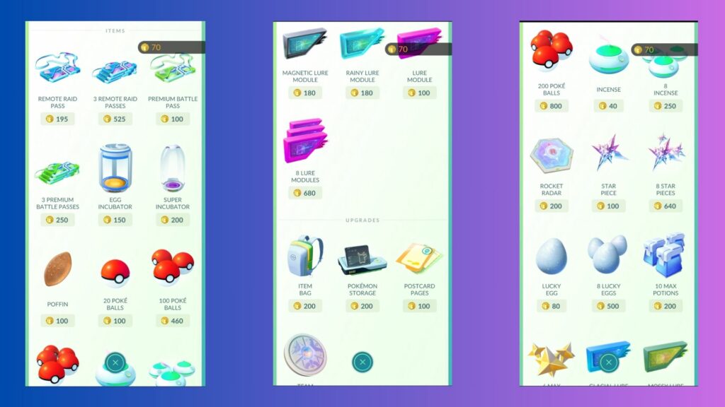 You can use PokéCoins to buy many useful in-game items from the store.