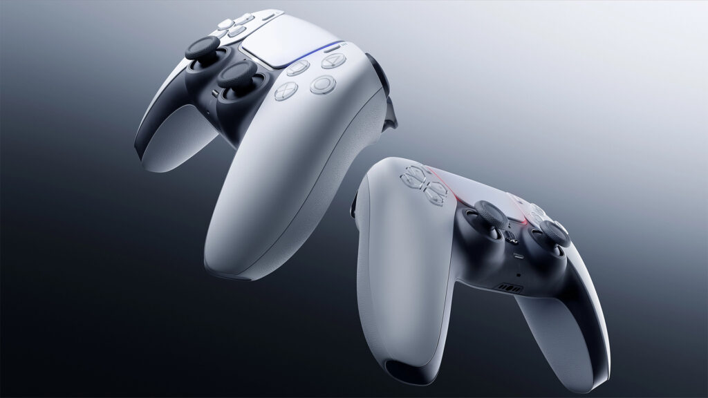 Two DualSense wireless controllers, which may soon be useless with Sony's auto-play.