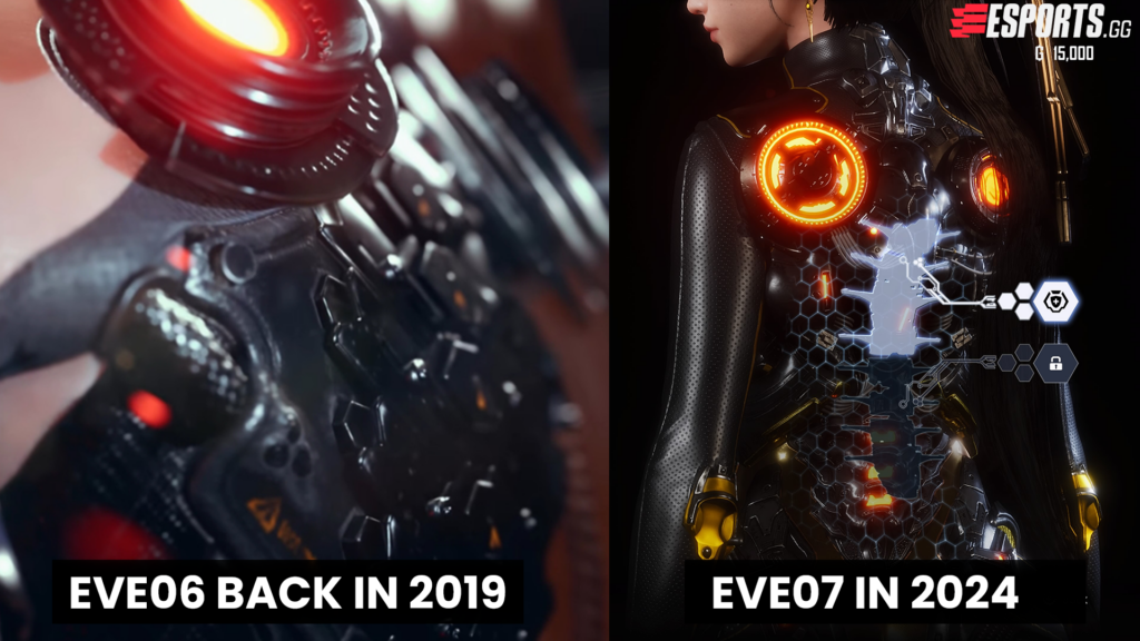 The Exospine concept was showcased in the original 2019 reveal trailer featuring EVE06