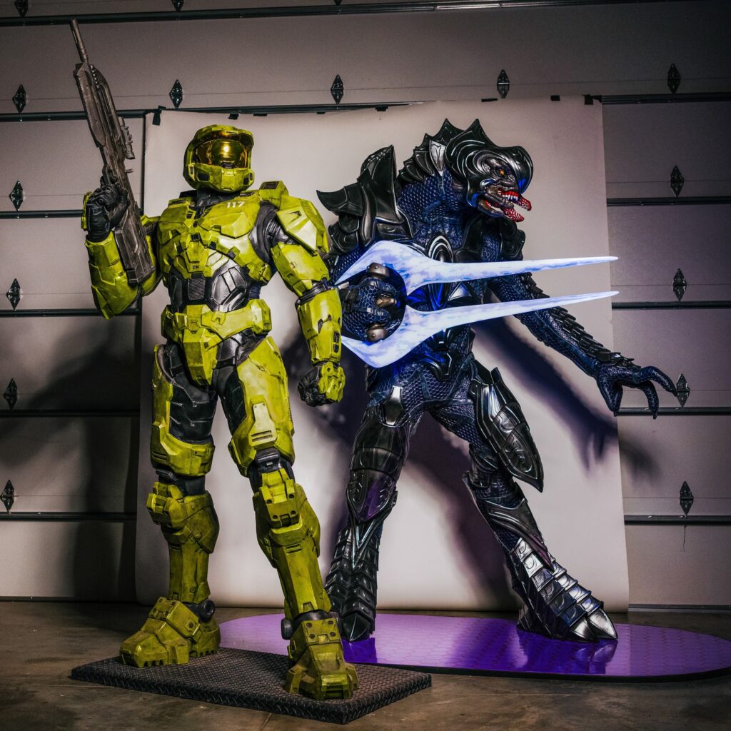 Master Chief and the Arbiter. Master Chief took 2500 3D Printing Hours while the Arbiter had 4153 hours. (Image via Galactic Armory on Facebook)
