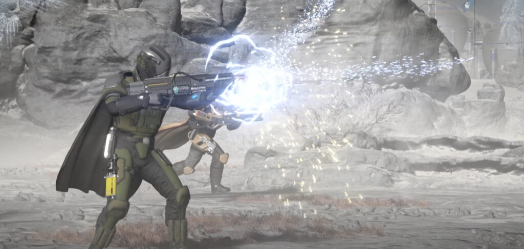 Some weapons, like the Laser Cannon and the ARC-12 Blitzer, were slightly buffed (Image via PlayStation on YouTube)