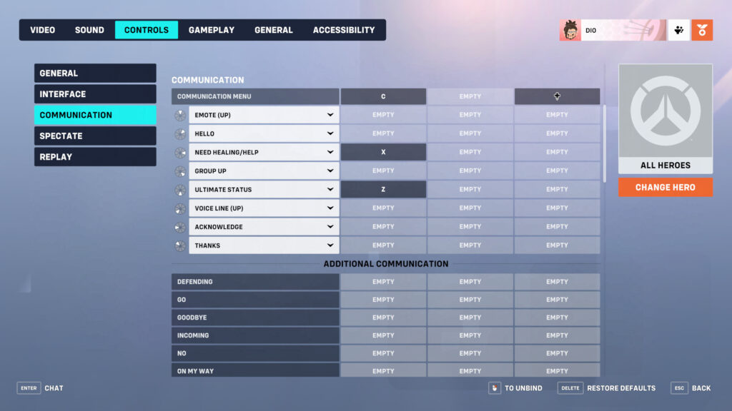 Communication controls in Overwatch 2 (Image via Blizzard Entertainment)