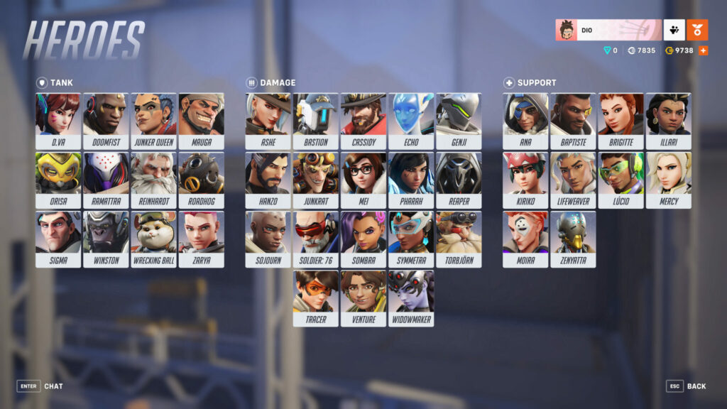Screenshot of every Overwatch 2 hero (Image via esports.gg)