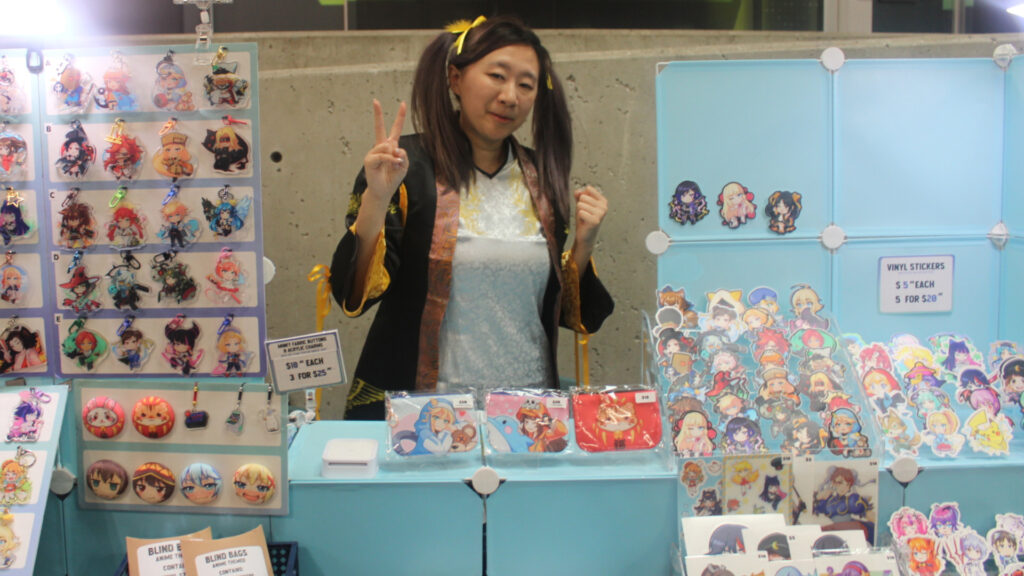 Artist cmcookiez and her booth