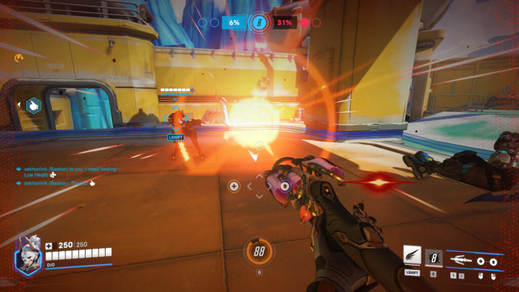 Screenshot of Mirrorwatch Mercy detonating a fallen enemy (Image via esports.gg)