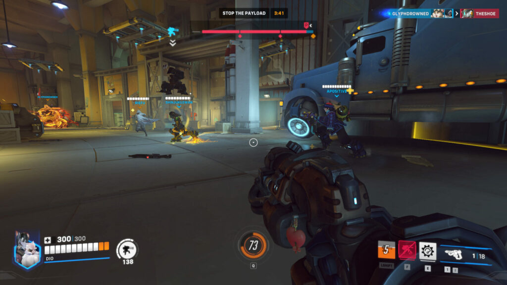 You can place Torbjorn's turret on a teammate's head (Image via Blizzard Entertainment)