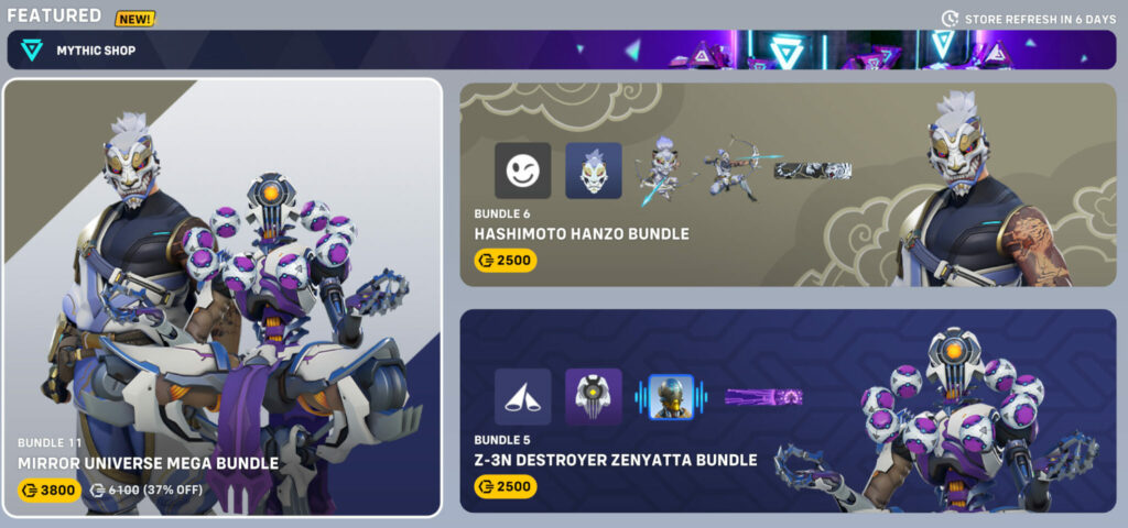 Overwatch 2 store rotation as of April 23, 2024 (Image via esports.gg)