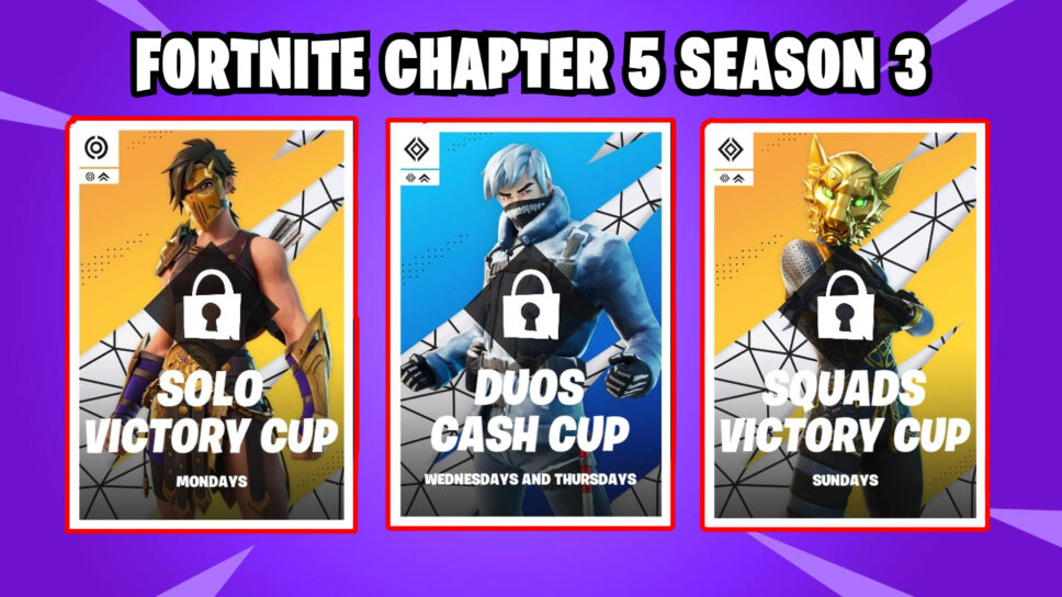 Fortnite Chapter 5 Season 3 tournament and Cash Cups schedule cover image