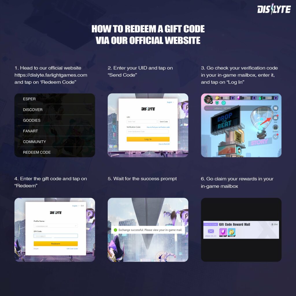 Dislyte redeem code iOS instructions (Image via Lilith Games)