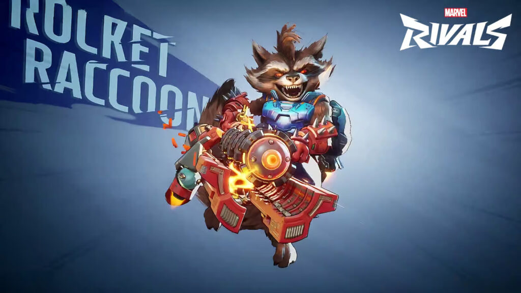 Rocket Raccoon is a perfect support in Marvel Rivals as he provides damage boosts, unlimited ammo, and healing (Image via NetEase Games)
