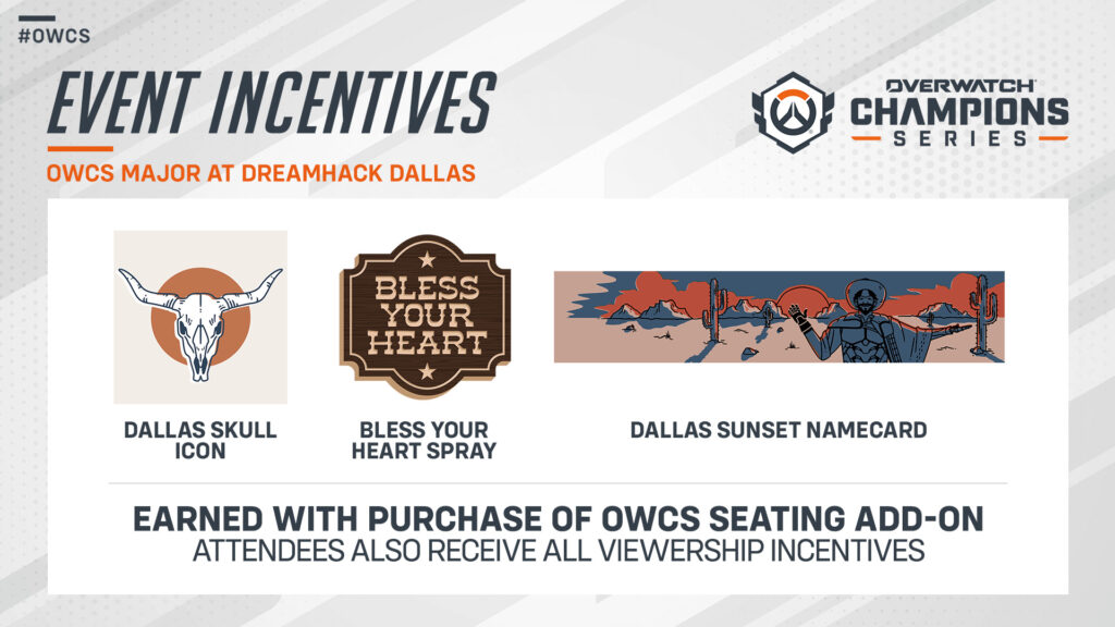 DreamHack Dallas OWCS Major event incentives (Image via Blizzard Entertainment)