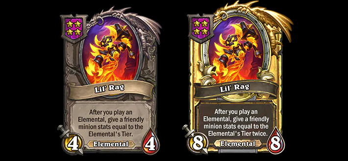 Lil' Rag in the latest Hearthstone Battlegrounds patch (Images via Blizzard Entertainment)