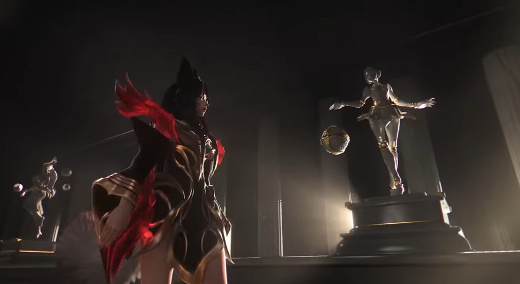 The Immortalized Legend Ahri skin in the Trial of the Demon King trailer (Image via Riot Games)