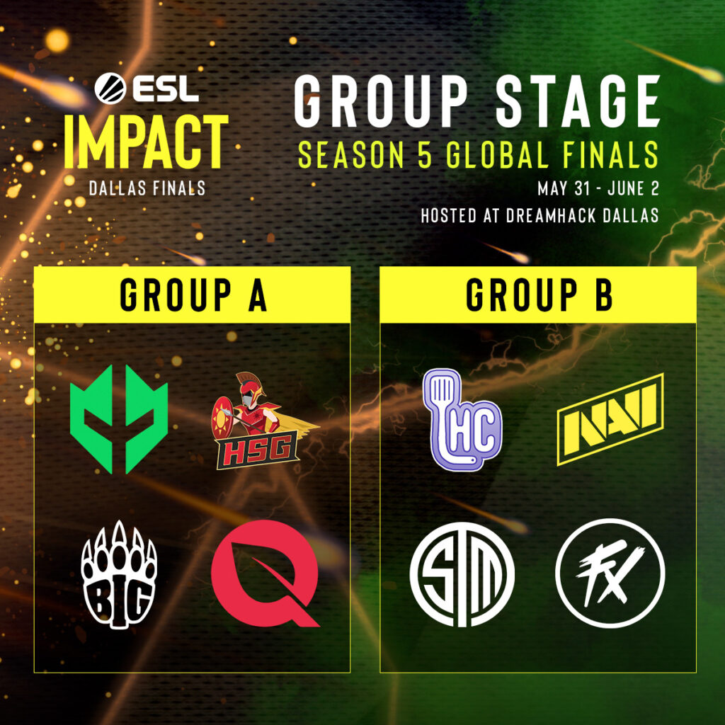 ESL Impact Dallas Finals teams (Image via EFG)
