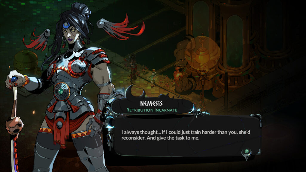 Nemesis is a character in Hades 2 (Image via Supergiant Games)