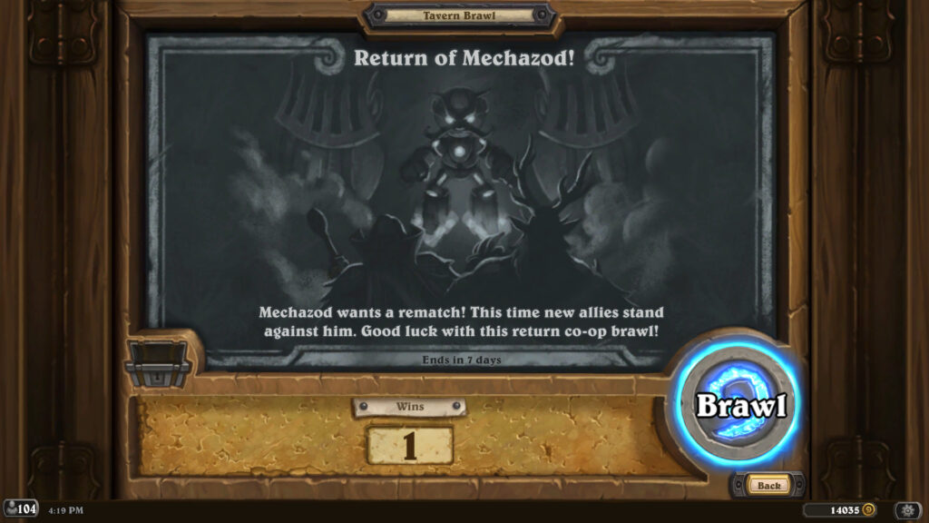 Return of Mechazod Tavern Brawl information (Image via esports.gg)