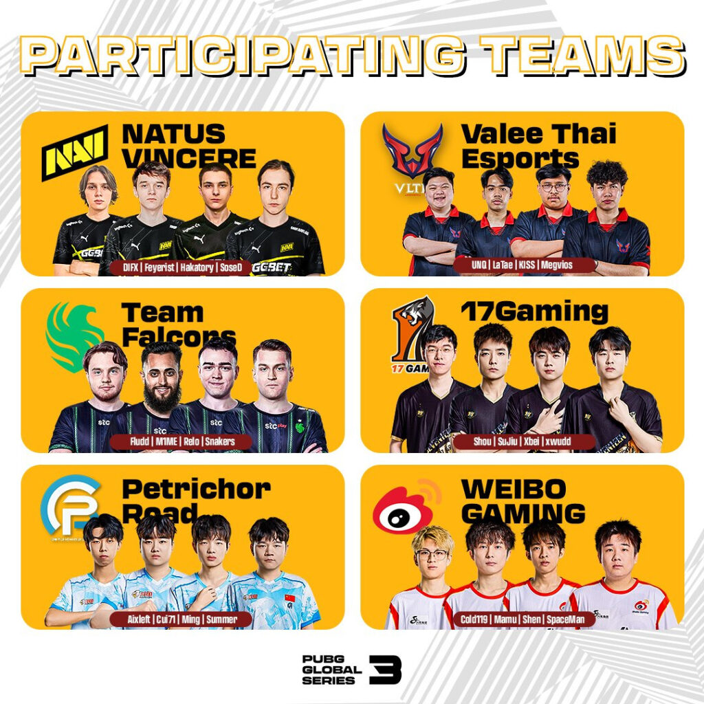PGS 3 Group Stage teams (Image via PUBGEsports on X)