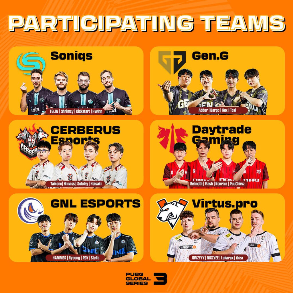 PGS 3 Group Stage teams (Image via PUBGEsports on X)