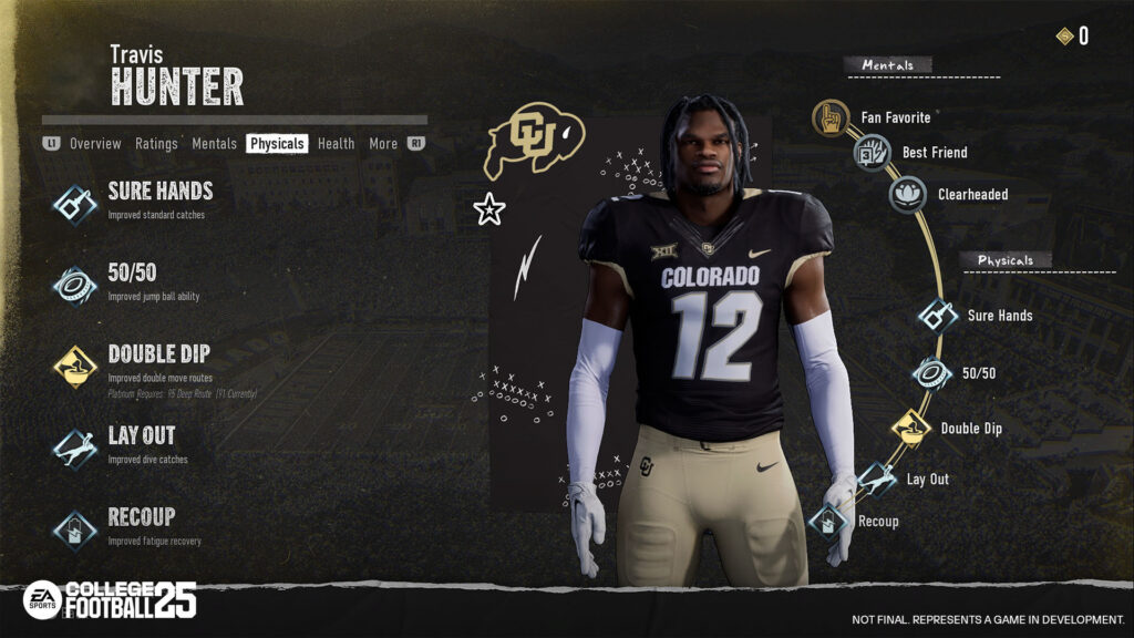 Travis Hunter comes in at 96 overall and #6 on the top 100 player rankings list (Image via EA)