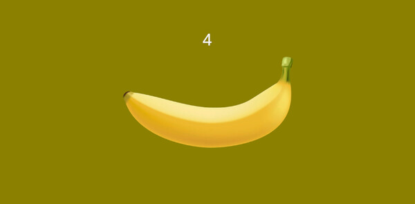 Clicking on the banana starts a counter on top of it.