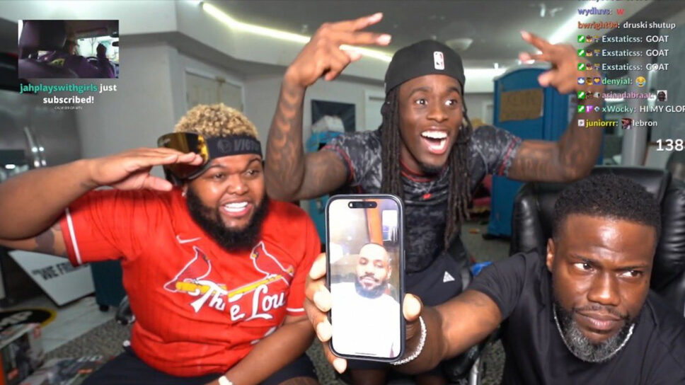 Kai Cenat sets new Twitch viewership record with Kevin Hart sleepover cover image