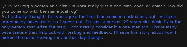 IceFrog must have been born in either 1983 or 1984 (Image via IceFrog's blog post)