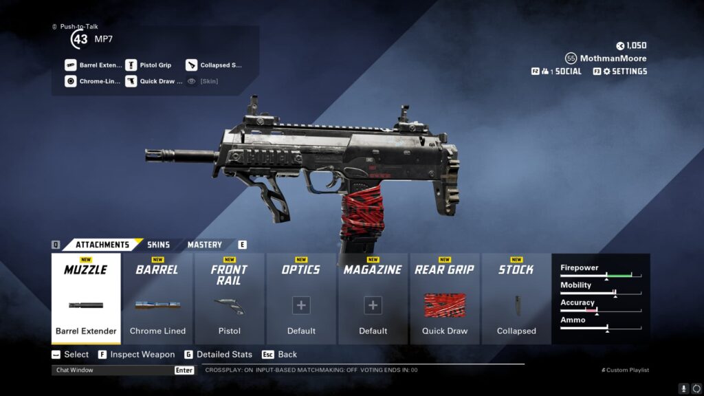 The attachments for the best MP7 loadout in XDefiant.