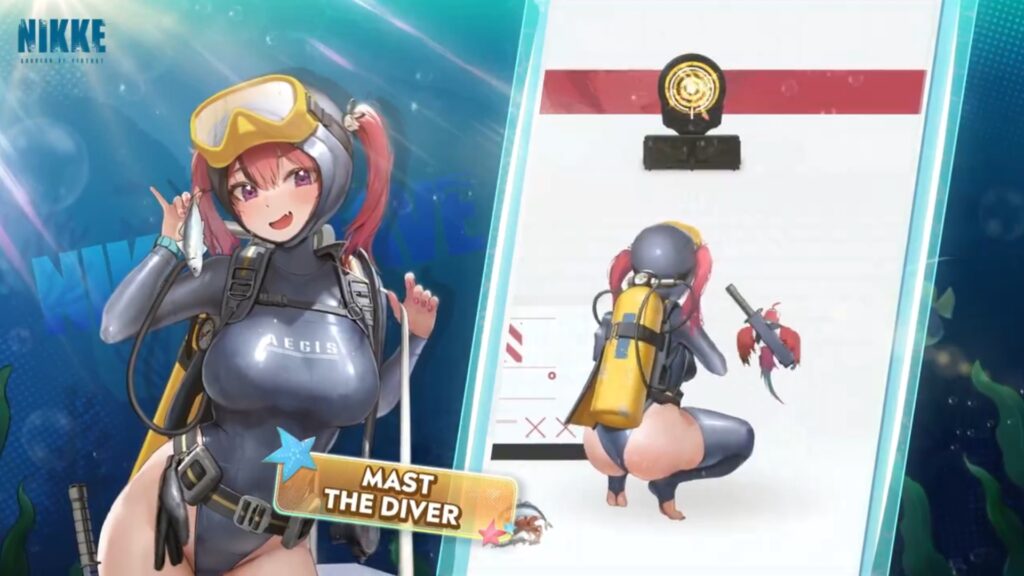 Mast the Diver costume in NIKKE x Dave the Diver collab