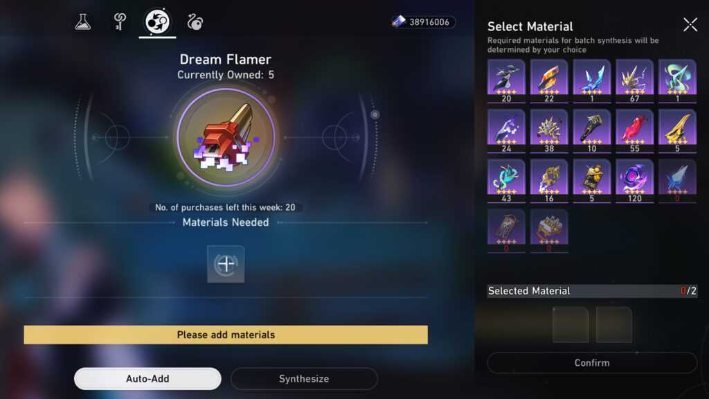 Using the Omni-Synthesizer to acquire Dream Flamer for Jade (screenshot via esports.gg)