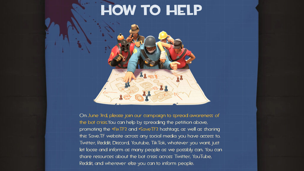Screenshot of the "How to Help" section on the FixTF2 website (Image via esports.gg)