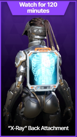 first descendant twitch drop x-ray back attachment