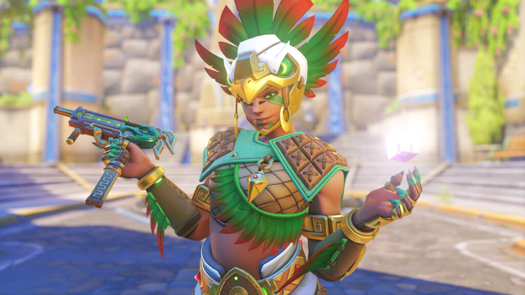 The free Aztec Sombra skin, coming in Season 11 of Overwatch 2 (Image via Blizzard Entertainment)