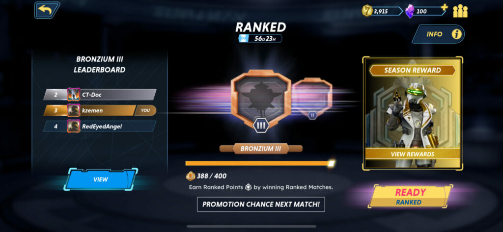 Find the ranked mode rewards by clicking on the 'Season Reward' tab on the right.