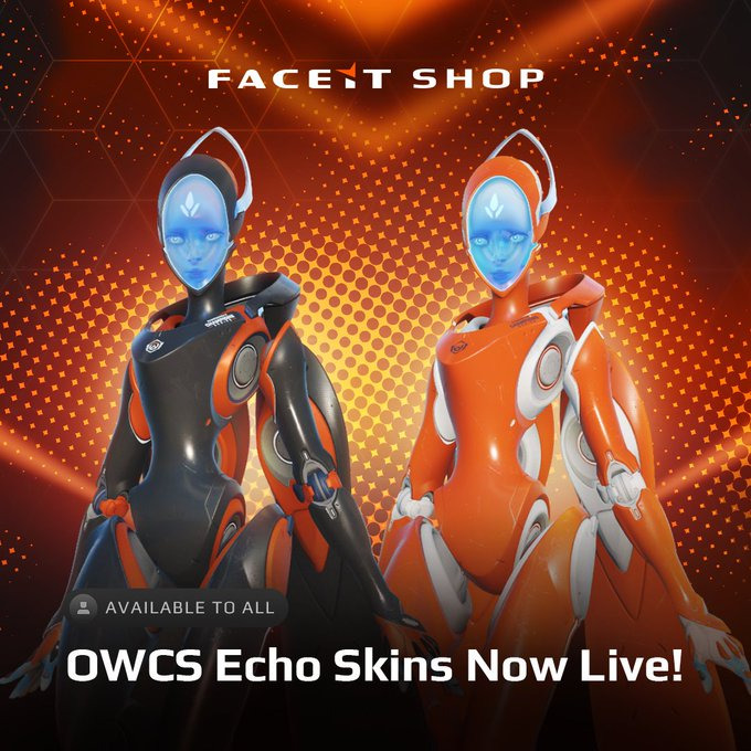 Overwatch 2 OWCS Echo Home and Away skins (Image via FACEIT_OW on X)