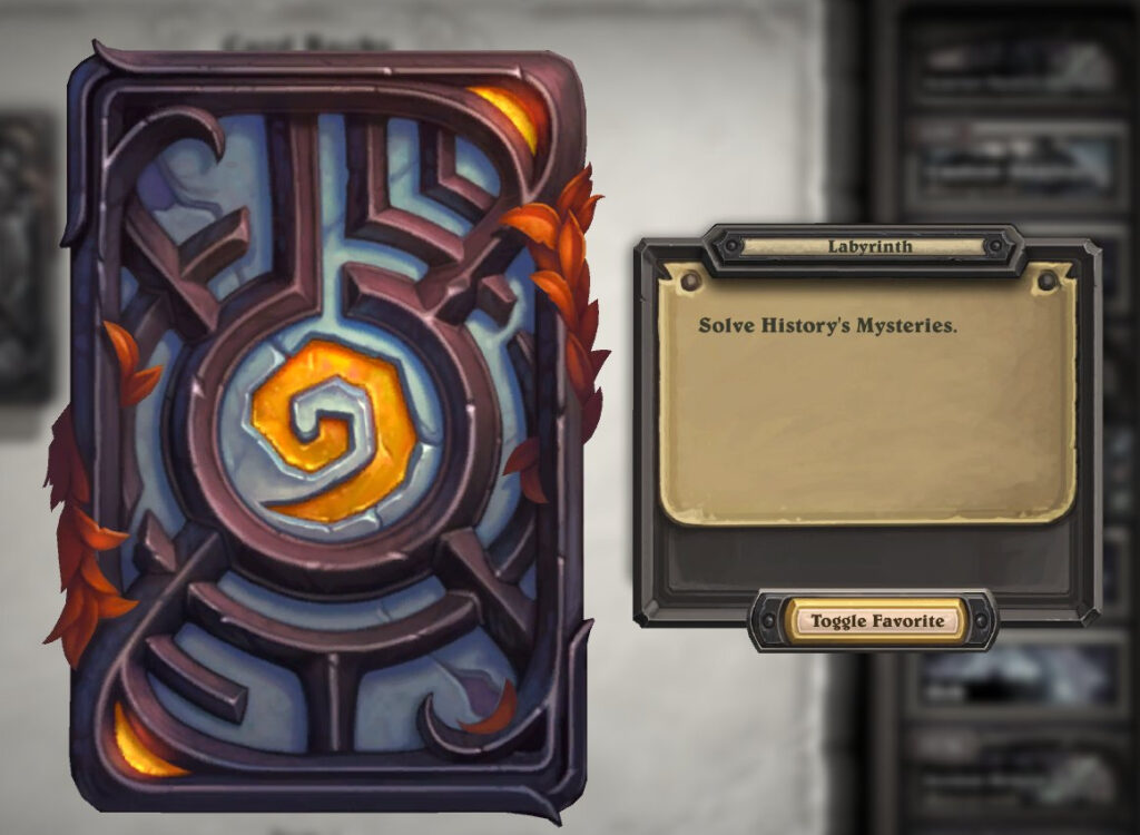 Solving this puzzle results in the Hearthstone Labyrinth card back (Image via Celestalon on X)