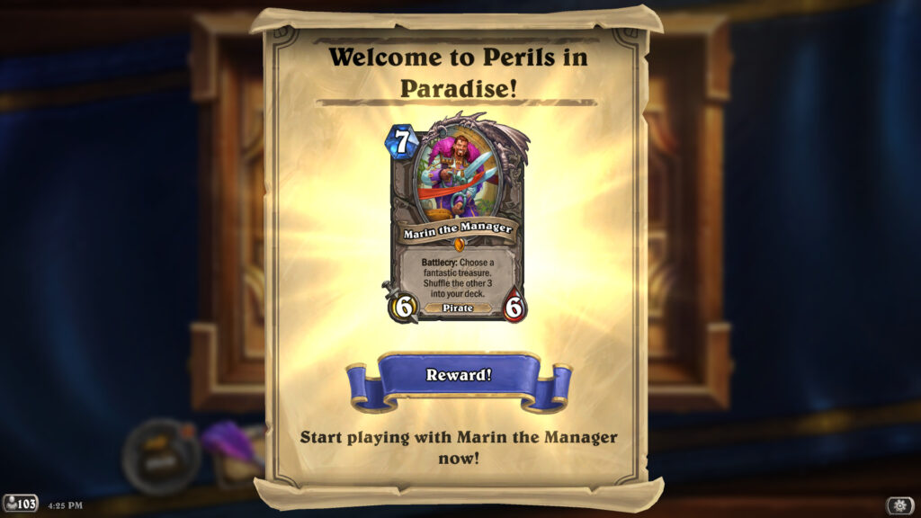 Screenshot of the Marin the Manager card from Perils in Paradise (Image via esports.gg)
