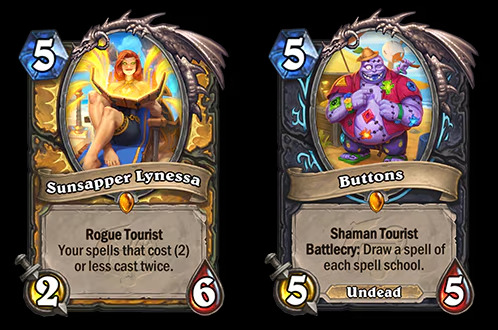 The new Tourist keyword in Hearthstone (Images via Blizzard Entertainment)