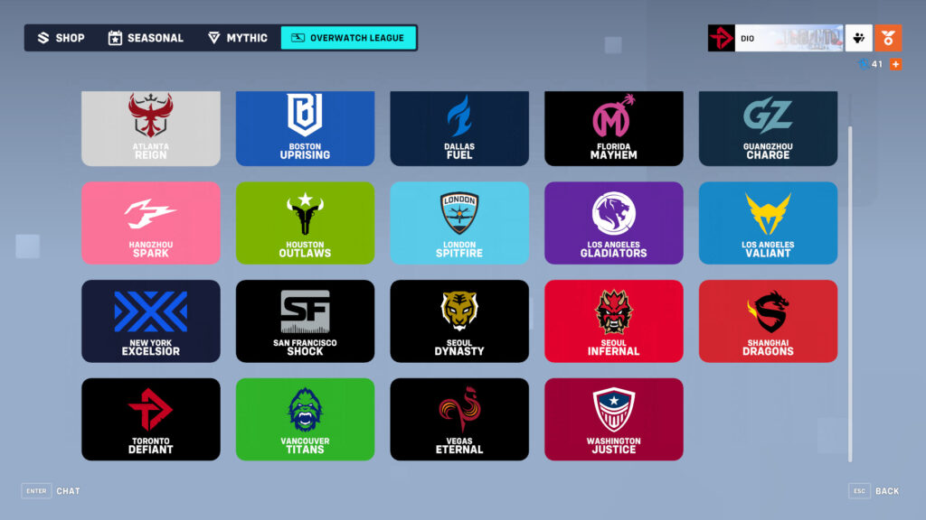 Overwatch League skins (Image via esports.gg)