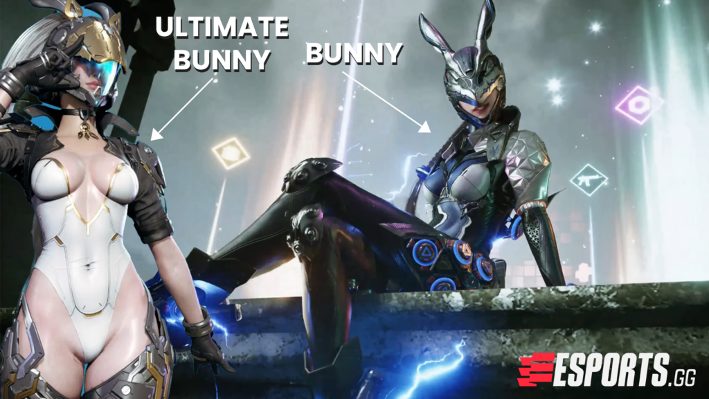 Ultimate Bunny and Standard Character Bunny side-by-side