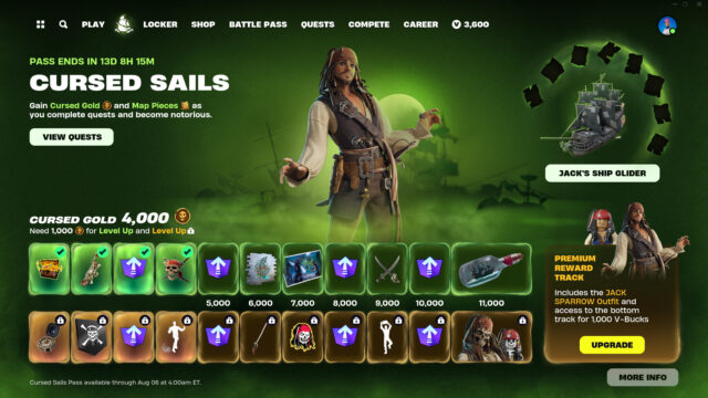Fortnite Cursed Sails Pass: All rewards and how to get them preview image