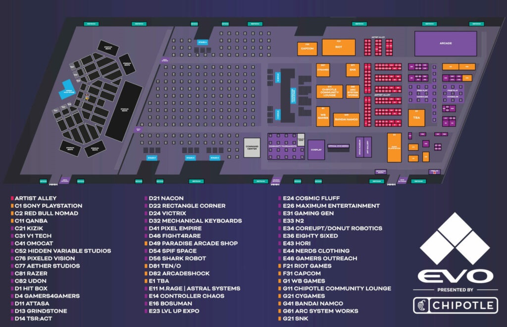 Evo 2024 venue map (Image via Evo)