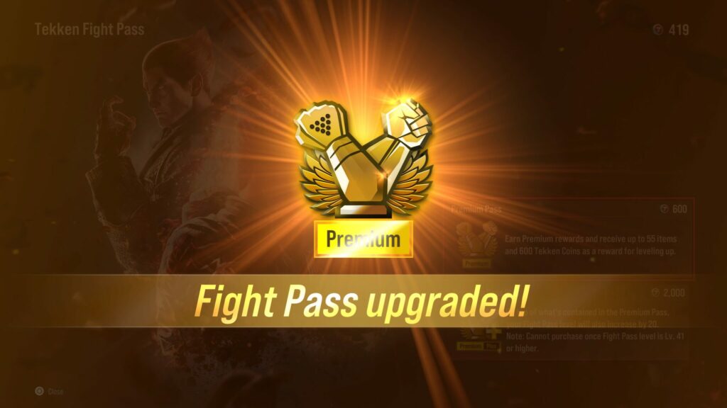 You can upgrade your free Fight Pass Round 2 to a Premium Pass with 600 TEKKEN coins