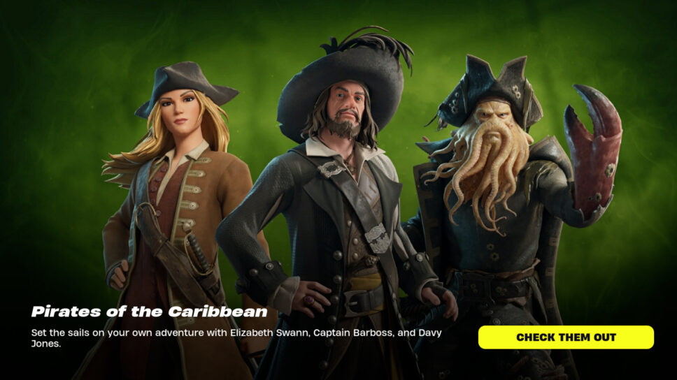 Pirates of the Caribbean Fortnite skins: How to get them all cover image