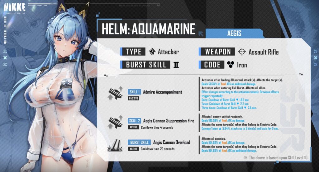 Helm: Aquamarine skills, weapon and abilities (Image: Shift Up)